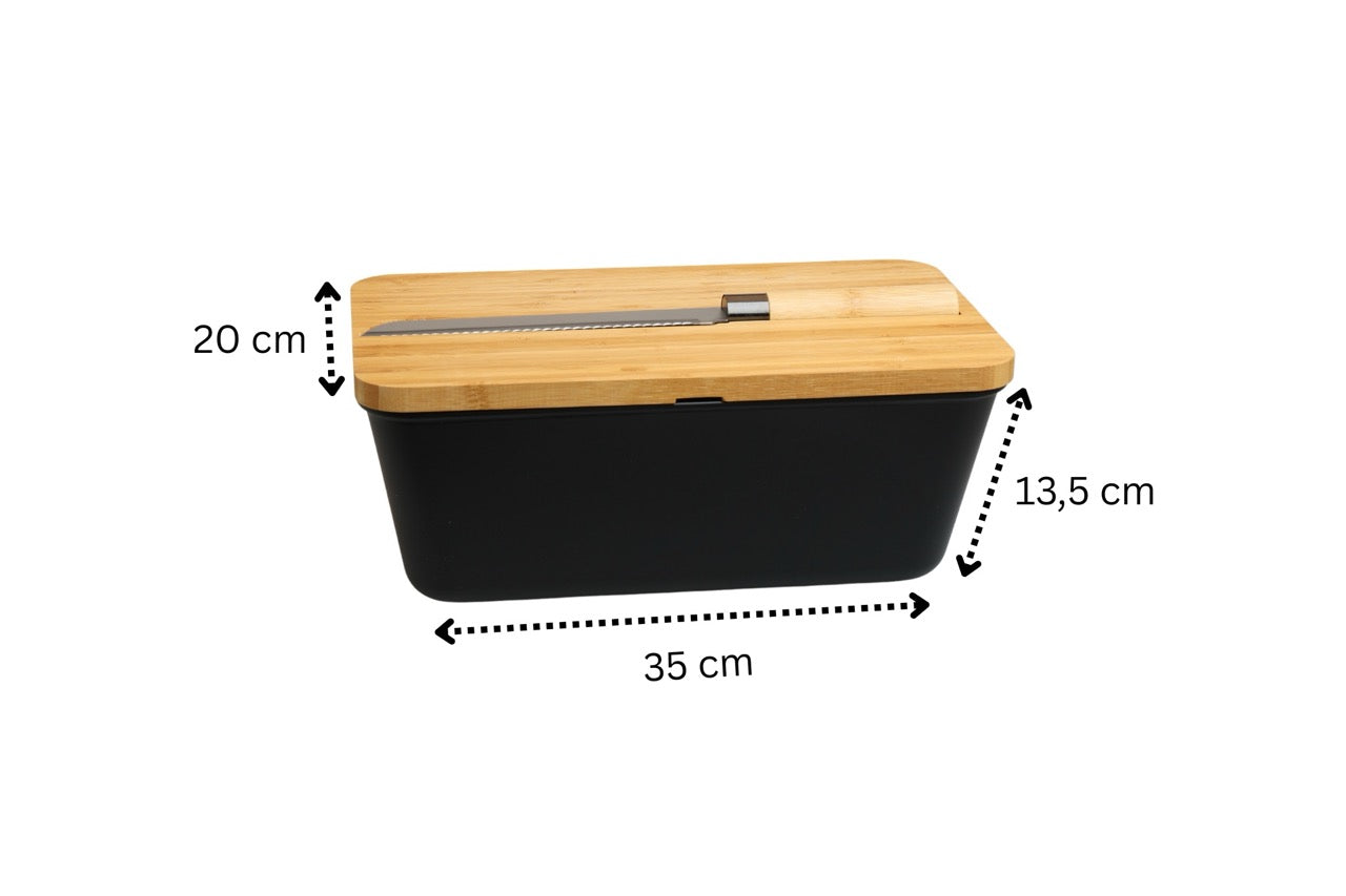 Brotkasten mit Messer - Airlock Black