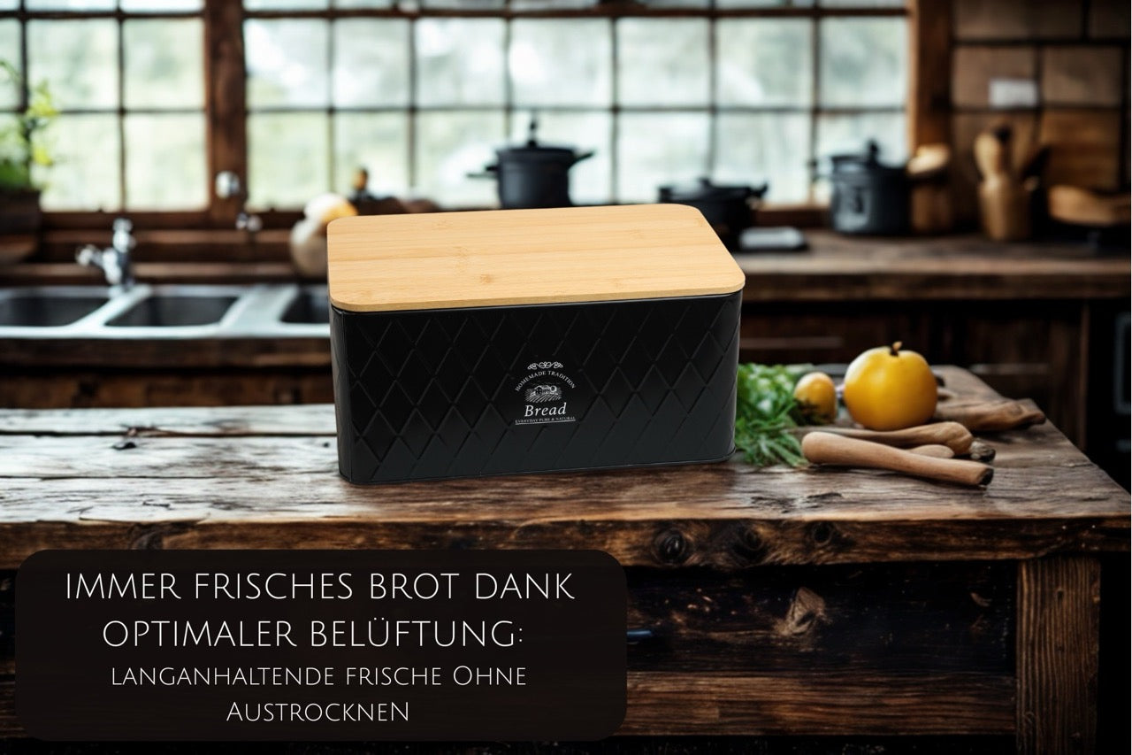 Brotkasten - Rustic Breadvault Black