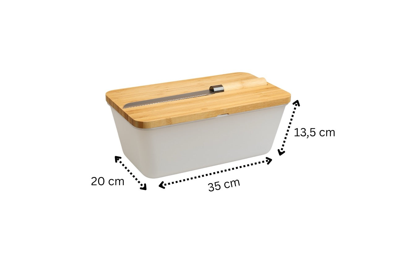 Brotkasten mit Messer - Airlock White