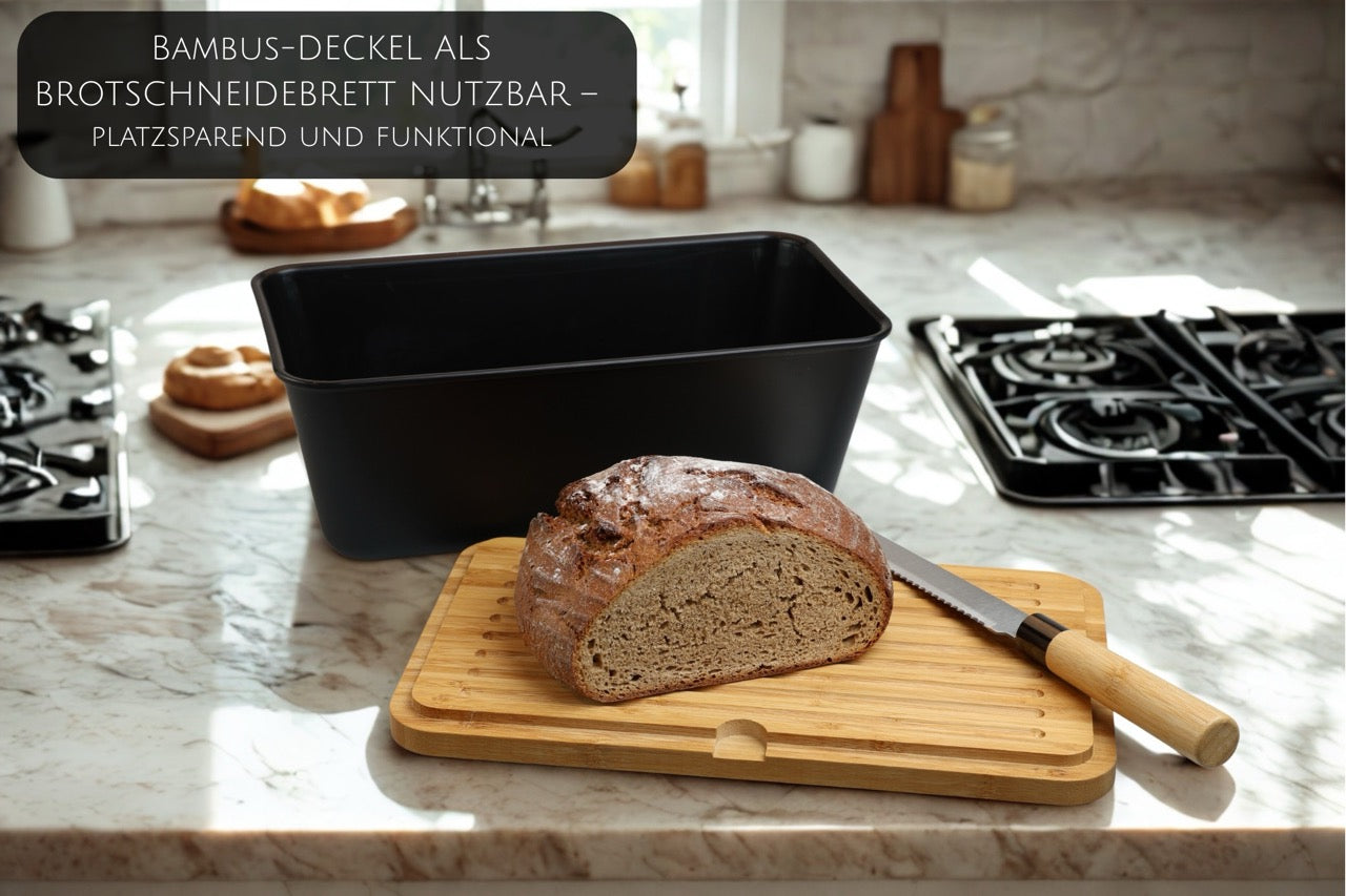 Brotkasten mit Messer - Airlock Black