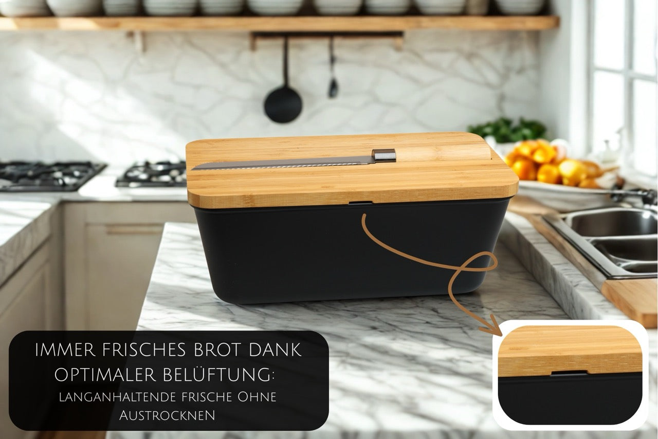 Brotkasten mit Messer - Airlock Black